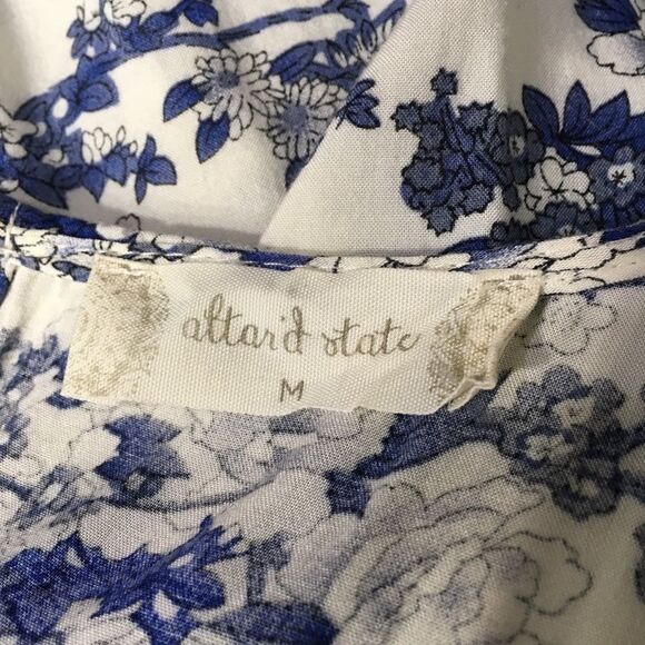 ALTAR’D‎ STATE FLORAL BOHO COTTAGECORE PRAIRIE SLEEVELESS HI LOW FLOWY DRESS M - Picture 5 of 10